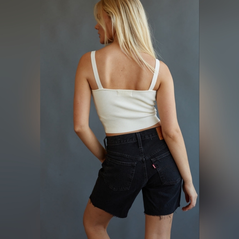 Levi's Black Ribcage Bermuda Jean Shorts
